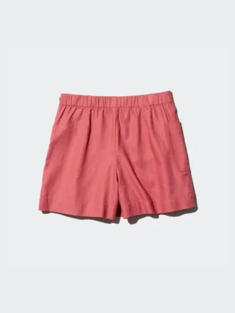 Falda pantalón de mezcla de lino para mujer