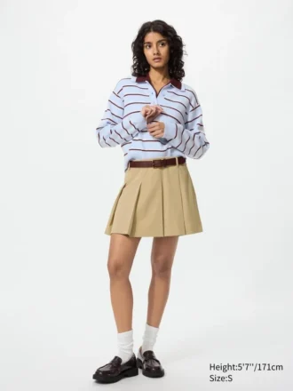 Falda pantalón plisada para mujer