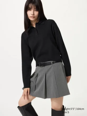 Jerséis de polos de algodón liso para mujer
