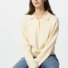 Jerséis de polos de algodón liso para mujer Jerséis de polos de algodón liso para mujer