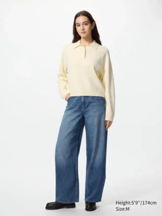 Jerséis de polos de algodón liso para mujer