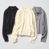 Jerséis de polos de algodón liso para mujer Jerséis de polos de algodón liso para mujer