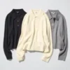Jerséis de polos de algodón liso para mujer Jerséis de polos de algodón liso para mujer