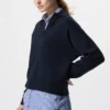 Jerséis de polos holgados de algodón suave para mujer Jerséis de polos holgados de algodón suave para mujer