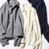Jerséis de polos holgados de algodón suave para mujer Jerséis de polos holgados de algodón suave para mujer