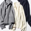 Jerséis de polos holgados de algodón suave para mujer Jerséis de polos holgados de algodón suave para mujer