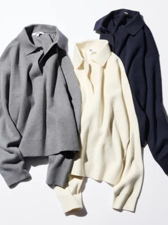 Jerséis de polos holgados de algodón suave para mujer