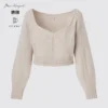 Jerséu de manga larga con volumen 3D Knit para mujer Jerséu de manga larga con volumen 3D Knit para mujer