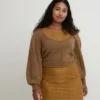 Jerséu de manga larga con volumen 3D Knit para mujer Jerséu de manga larga con volumen 3D Knit para mujer