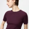 Jerséu de merino 3D Knit para mujer | Mangas cortas Jerséu de merino 3D Knit para mujer | Mangas cortas