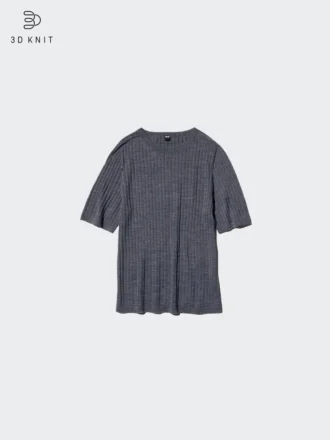 Jerséu de merino 3D Knit para mujer | Mangas cortas