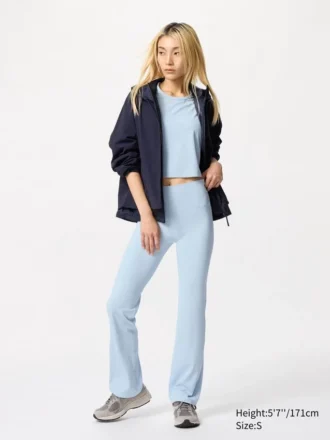 Leggings acampanados con canalé suave AIRism para mujer