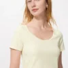 Mini camiseta de cuello redondo con punto calado para mujer Mini camiseta de cuello redondo con punto calado para mujer