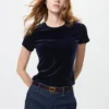 Mini camiseta de terciopelo suave para mujer Mini camiseta de terciopelo suave para mujer