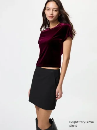 Mini camiseta de terciopelo suave para mujer Mini camiseta de terciopelo suave para mujer