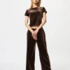 Mini camiseta de terciopelo suave para mujer Mini camiseta de terciopelo suave para mujer