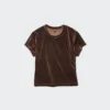 Mini camiseta de terciopelo suave para mujer Mini camiseta de terciopelo suave para mujer