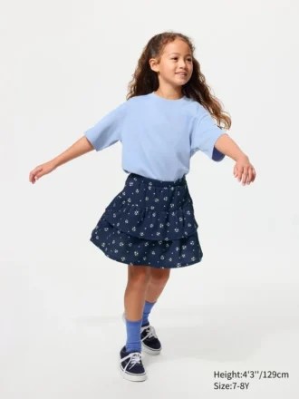 Mini faldas pantalón de jersey para niña | Flor