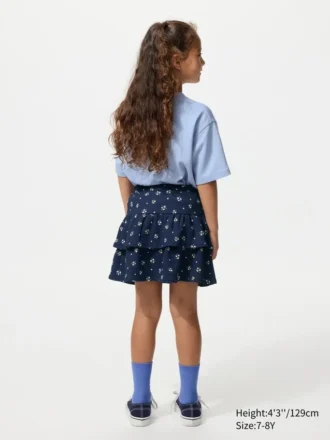 Mini faldas pantalón de jersey para niña | Flor