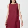 Minivestido de mezcla de lino para mujer Minivestido de mezcla de lino para mujer