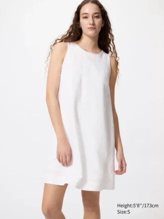 Minivestido de mezcla de lino para mujer