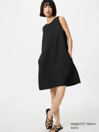 Minivestido de mezcla de lino para mujer
