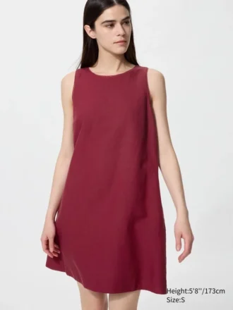 Minivestido de mezcla de lino para mujer