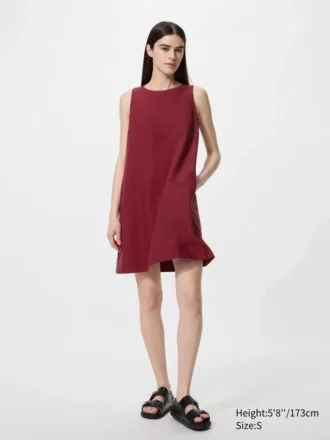 Minivestido de mezcla de lino para mujer