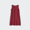 Minivestido de mezcla de lino para mujer Minivestido de mezcla de lino para mujer