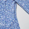 Minivestido de mujer con estampado, cuello en V y camisas de manga larga Minivestido de mujer con estampado, cuello en V y camisas de manga larga