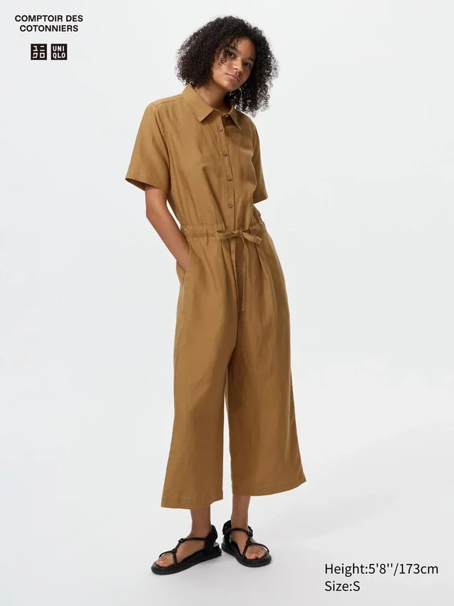 Mono de mezcla de lino para mujer Mono de mezcla de lino para mujer