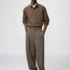 Pantalones anchos acampanados con pliegues unisex