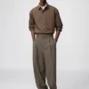 Pantalones anchos acampanados con pliegues unisex Pantalones anchos acampanados con pliegues unisex