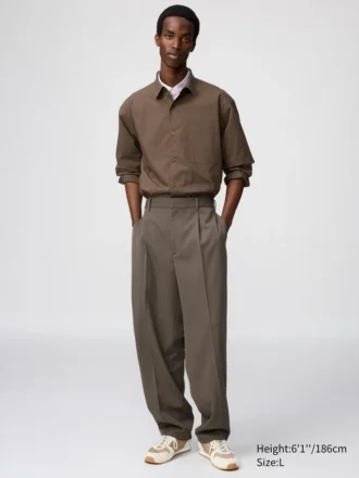 Pantalones anchos acampanados con pliegues unisex