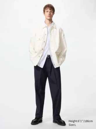 Pantalones anchos con pliegues para hombre