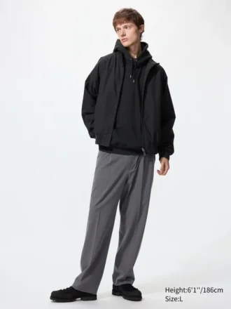 Pantalones anchos con pliegues para hombre