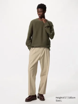 Pantalones anchos con pliegues para hombre