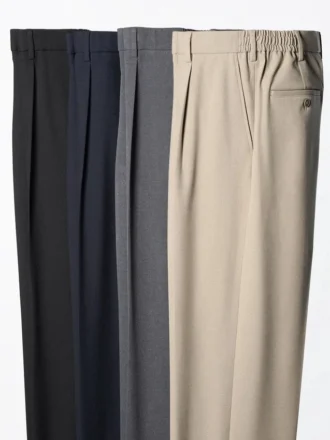Pantalones anchos con pliegues para hombre