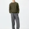 Pantalones anchos con pliegues para hombre | Altura larga Pantalones anchos con pliegues para hombre | Altura larga