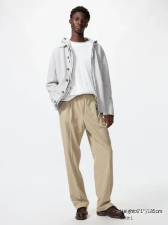 Pantalones anchos con pliegues para hombre | Altura larga