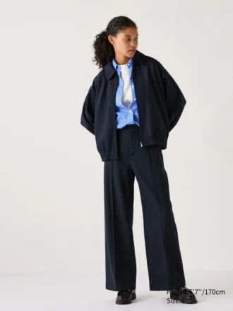 Pantalones anchos de jersey cepillado para mujer