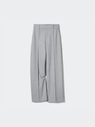 Pantalones anchos de jersey cepillado para mujer | Talla alta