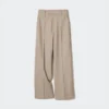Pantalones anchos de jersey cepillado para mujer | Talla alta