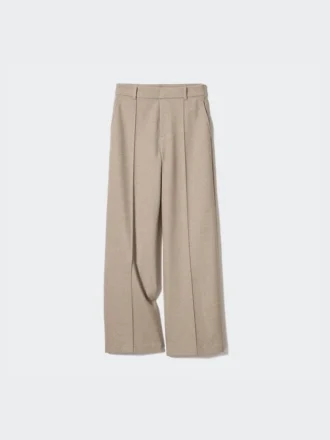 Pantalones anchos de jersey cepillado para mujer | Talla alta