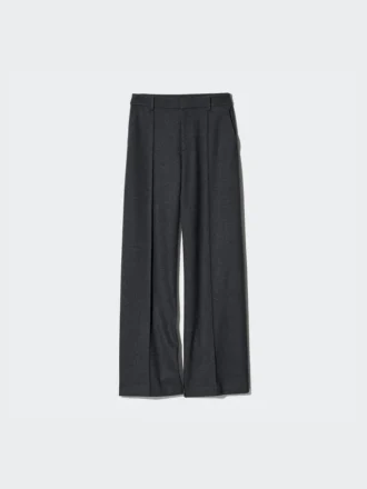 Pantalones anchos de jersey cepillado para mujer | Talla alta