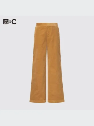 Pantalones anchos de pana para mujer