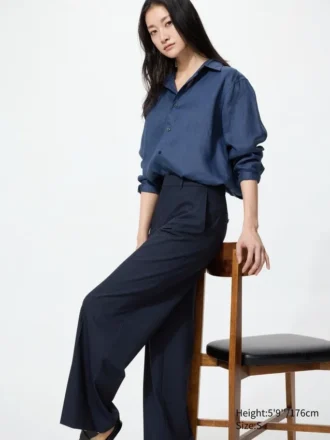Pantalones anchos elegantes para mujer | A rayas | Talla alta