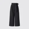 Pantalones anchos hasta el tobillo con cinturón para mujer