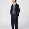 Pantalones anchos plisados de algodón y lyocell para mujer Pantalones anchos plisados de algodón y lyocell para mujer