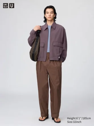 Pantalones anchos plisados para hombre